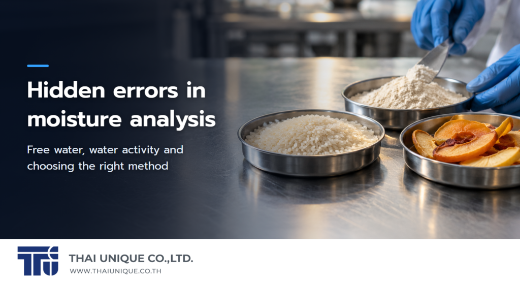 Hidden errors in moisture analysis — Free water, water activity and choosing the right method